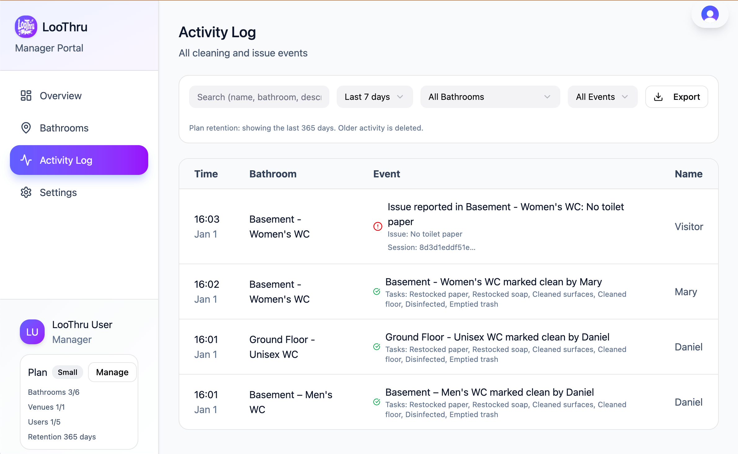 Download records (CSV)